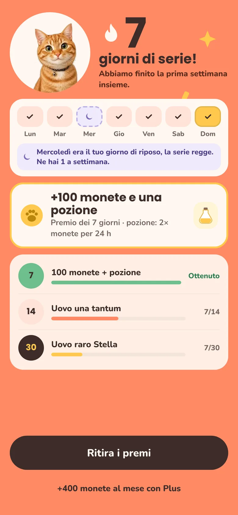 Schermata della serie (in turco): una serie di 7 giorni con il mercoledì contato come riposo e i premi dei giorni 7, 14 e 30